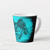 Tasse Latte Angel Eros en amour, design noir et vert (Angle droit)