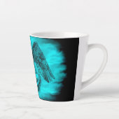 Tasse Latte Angel Eros en amour, design noir et vert (Droite)