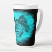 Tasse Latte Angel Eros en amour, design noir et vert (Angle droit)
