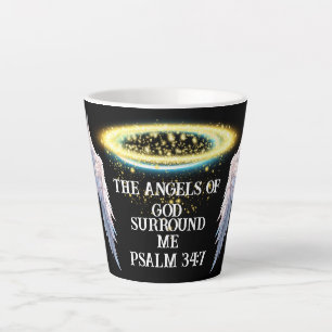 Tasse Latte Angel Wings Foi chrétienne Message d'inspiration