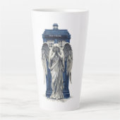 Tasse Latte Angle de plaie avec boîte de police bleue 1 (Devant)