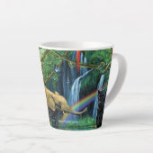 Tasse Latte Animals living together throw pillow (Angle droit)