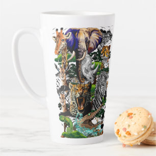 Tasse Latte Animaux sauvages de la Savane africaine