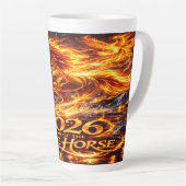 Tasse Latte Année du Cheval de Feu 2026 (Angle droit)