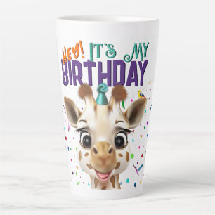 Tasse Latte Anniversaire de la girafe