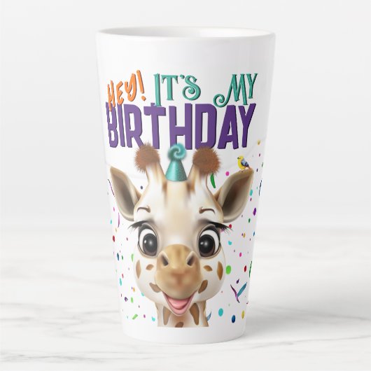 Tasse Latte Anniversaire de la girafe (Devant)