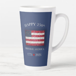 Tasse Latte Anniversaire des 250 ans de l'Amérique pour le 4 j