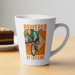 Tasse Latte Anteater Drôle Alimenté Par Caricature Cycliste À 