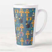 Tasse Latte Antique Egypt Pattern, Hieroglyphics digital paper (Droite)