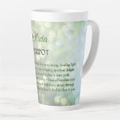 Tasse Latte Août Birthstone Peridot design (Angle droit)