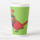 Tasse Latte Appels d'accouplement Cardinal Bird Love (Devant)