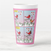 Tasse Latte Appels de accouplement d'oiseaux modernes comique (Devant)