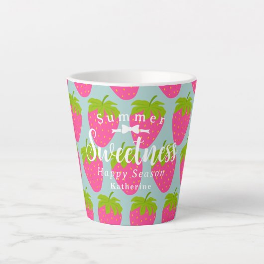 Tasse Latte Aqua aux fraises (Devant)