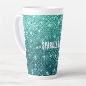 Tasse Latte Aqua Green Sparkle (Angle gauche)