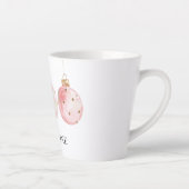 Tasse Latte Aqua Mint Pink Or Ornements de Noël Nom (Droite)
