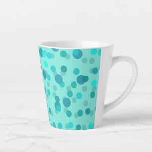 Tasse Latte Aqua, turquoise et pois de mer