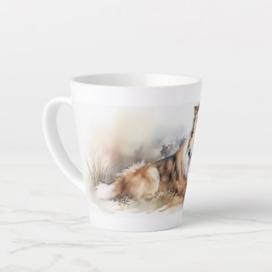 Tasse Latte Aquarelle (Angle gauche)
