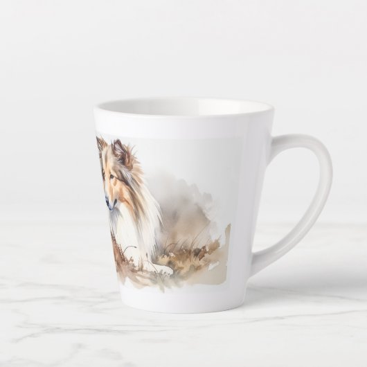 Tasse Latte Aquarelle (Droite)