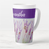 Tasse Latte Aquarelle à lave peinte à la main Anniversaire (Angle droit)