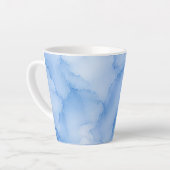 Tasse Latte Aquarelle Abstraite Bleu Clair (Angle gauche)