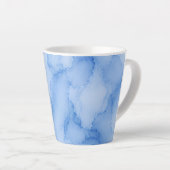 Tasse Latte Aquarelle Abstraite Bleu Clair (Angle droit)