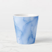 Tasse Latte Aquarelle Abstraite Bleu Clair (Devant)