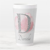 Tasse Latte Aquarelle Abstraite et Parties scintillant D (Devant)