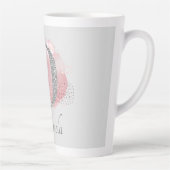 Tasse Latte Aquarelle Abstraite et Parties scintillant D (Droite)