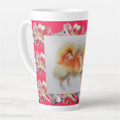 Tasse Latte Aquarelle allemande Spitz Pomeranian Chien Latte M (Angle gauche)