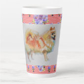 Tasse Latte Aquarelle allemande Spitz Pomeranian Chien Latte M (Devant)
