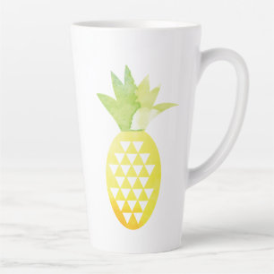 Tasse Latte Aquarelle Ananas géométrique