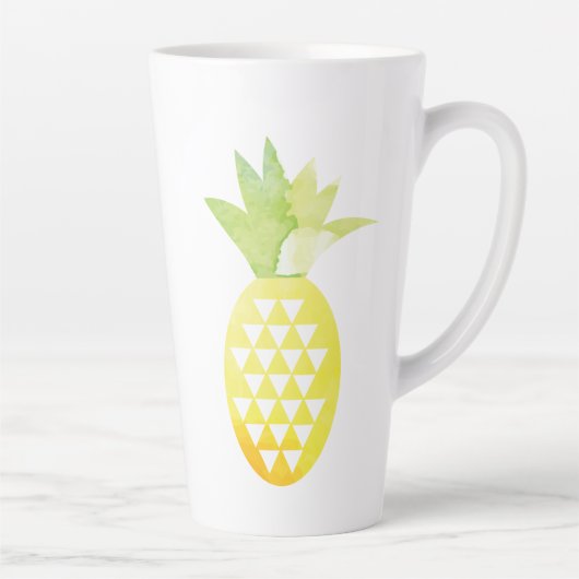 Tasse Latte Aquarelle Ananas géométrique (Droite)