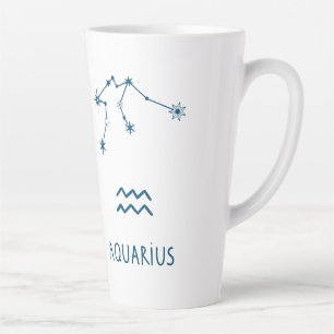 Tasse Latte Aquarelle Aquarius Astrologie Zodiac Monogram Co