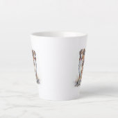 Tasse Latte Aquarelle Australian Shepherd (Devant)