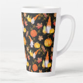 Tasse Latte Aquarelle Automne Gnomes, Citrouille Et Feuille (Droite)