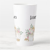 Tasse Latte Aquarelle blanche et Citrouille or (Devant)