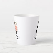 Tasse Latte Aquarelle Blush Pastel Rose Monogramme avec nom (Devant)