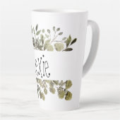 Tasse Latte Aquarelle botanique personnalisée (Angle droit)