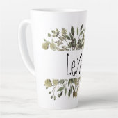 Tasse Latte Aquarelle botanique personnalisée (Angle gauche)