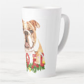 Tasse Latte Aquarelle Bulldog Noel Noël (Angle droit)