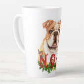 Tasse Latte Aquarelle Bulldog Noel Noël (Angle gauche)