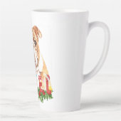 Tasse Latte Aquarelle Bulldog Noel Noël (Droite)
