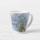 Tasse Latte Aquarelle 🎄 cadeaux de lanterne d'arbre de Noël (Angle droit)