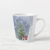 Tasse Latte Aquarelle 🎄 cadeaux de lanterne d'arbre de Noël (Droite)