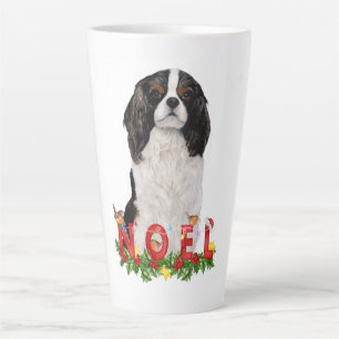 Tasse Latte Aquarelle Cavalier King Charles Noel Noël