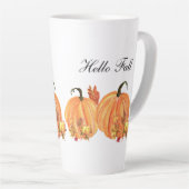 Tasse Latte Aquarelle Citrouille automne Feuilles automnales (Angle droit)
