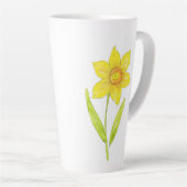 Tasse Latte Aquarelle Daffodique 2 (Angle droit)