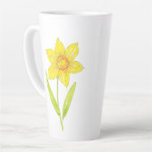 Tasse Latte Aquarelle Daffodique 2 (Angle gauche)