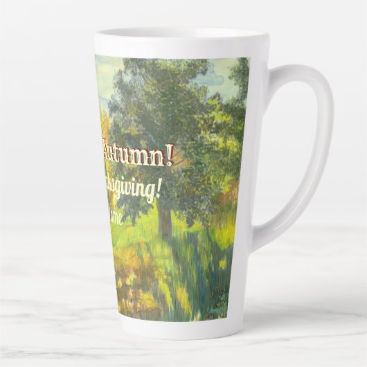 Tasse Latte Aquarelle d'automne (Droite)