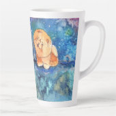 Tasse Latte Aquarelle de chien de la LUNE D'ARGENT (Droite)
